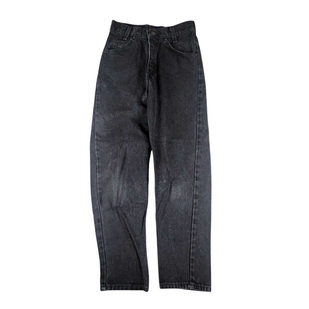 Vintage Levi's 550 Jeans Teens 26x28 Black Charcoal Relaxed Fit Tapered Denim